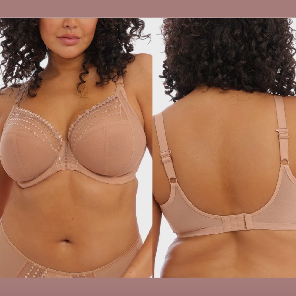 NEW $70 Elomi [‎ 36K ] Matilda Full Figure Underwire Plunge Bra Cafe Nude #5833 - Picture 2 of 13